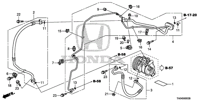 Body/Air Conditioning/A/C Hoses - Pipes (L4) (1) for 2010 Honda ACCORD SEDAN #1