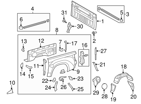 BODY/FRONT & SIDE PANELS for 2011 Toyota Tundra #4