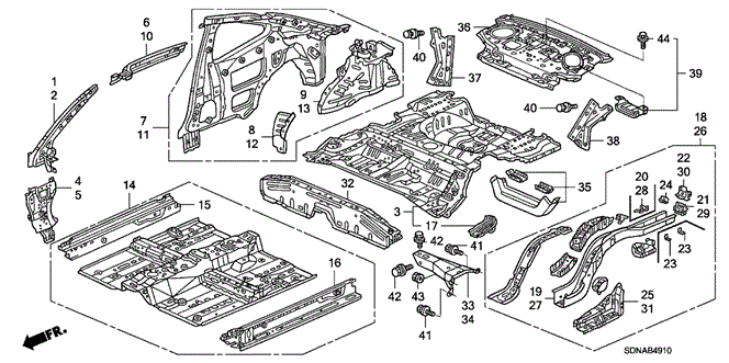 Body/Air Conditioning/Floor - Inner Panel for 2007 Honda ACCORD COUPE #1