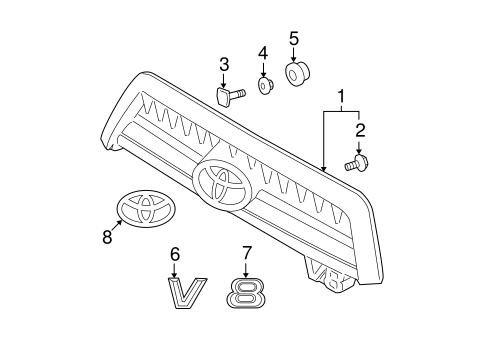 BODY/GRILLE & COMPONENTS for 2006 Toyota Sequoia #1