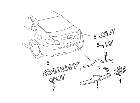 BODY/EXTERIOR TRIM - TRUNK for 2008 Toyota Camry #1