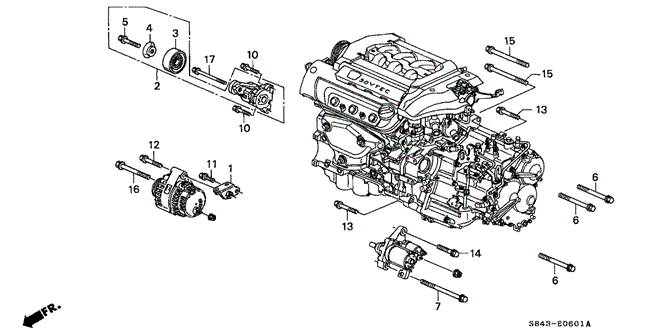ENGINE/ALTERNATOR BRACKET (V6) for 2001 Honda ACCORD SEDAN #1