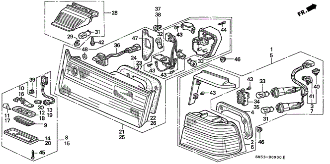 ELECTRICAL / EXHAUST / HEATER / FUEL/TAILLIGHT for 1993 Honda ACCORD 5-DOOR #1