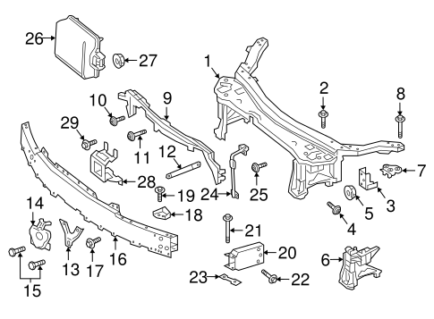 Radiator Support for 2010 Mercedes-Benz ML 550 #1