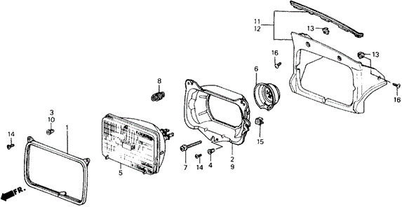 Headlight for 1991 Honda Prelude #0