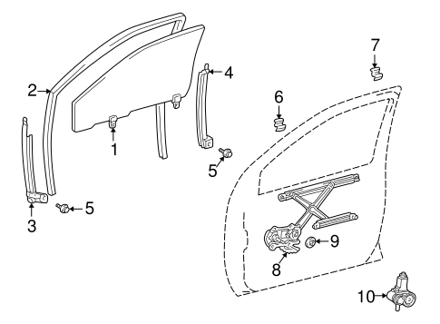 BODY/GLASS - FRONT DOOR for 2002 Toyota Echo #1
