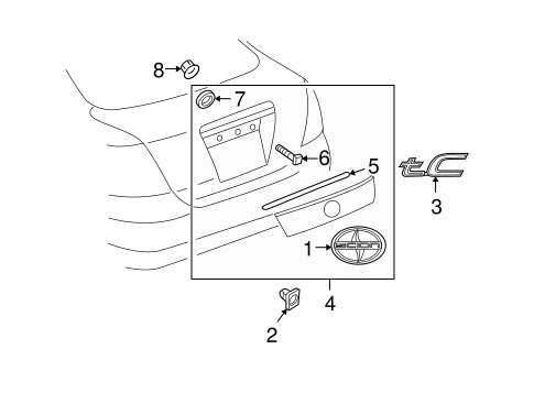 BODY/EXTERIOR TRIM - LIFT GATE for 2008 Scion tC #1
