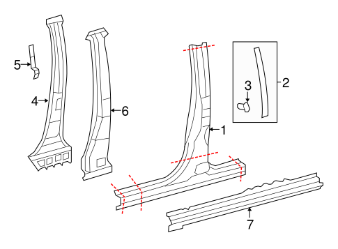 BODY/CENTER PILLAR & ROCKER for 2015 Toyota Tundra #2