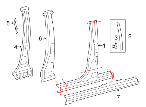 BODY/CENTER PILLAR & ROCKER for 2015 Toyota Tundra #1