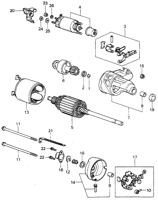 ENGINE/STARTER MOTOR COMPONENTS (DENSO) (1) for 1982 Honda CIVIC HATCHBACK #1