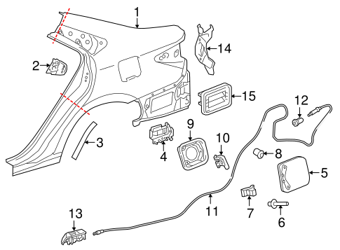 BODY/FUEL DOOR for 2015 Toyota Camry #1