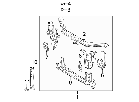 BODY/RADIATOR SUPPORT for 2001 Toyota Sienna #1