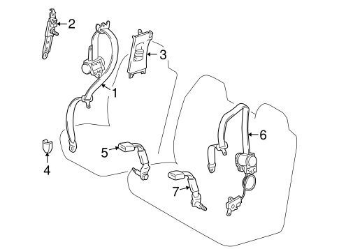 ELECTRICAL/SECOND ROW SEAT BELTS for 2015 Toyota Sequoia #1