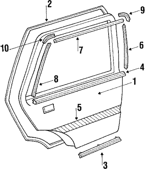 Door & Components for 1987 Hyundai Excel #0
