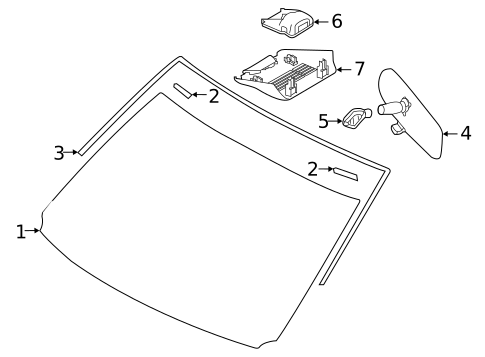Glass - Windshield for 2020 Nissan Murano #0