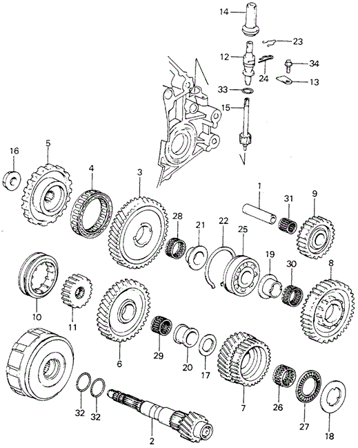 TRANSMISSION - HONDAMATIC/HMT COUNTERSHAFT (2) for 1981 Honda CIVIC HATCHBACK #1