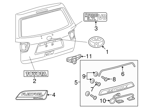 BODY/EXTERIOR TRIM - LIFT GATE for 2008 Toyota Sequoia #1