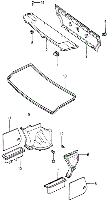 INTERIOR / BUMPER/REAR TRAY - TRUNK SIDE TRAY for 1981 Honda ACCORD SEDAN #1