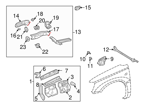 BODY/STRUCTURAL COMPONENTS & RAILS for 2004 Toyota Camry #1
