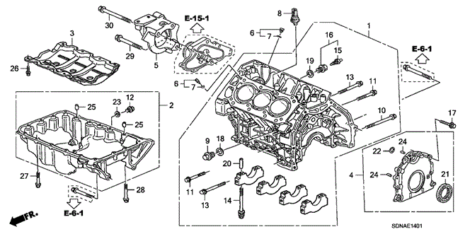 Engine/Cylinder Block - Oil Pan (V6) for 2007 Honda ACCORD COUPE #1