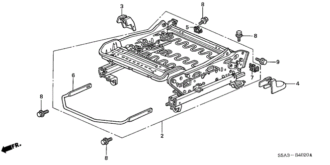 INTERIOR / BUMPER/FRONT SEAT COMPONENTS (R.) for 2001 Honda CIVIC SEDAN #1