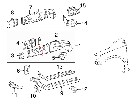 BODY/STRUCTURAL COMPONENTS & RAILS for 2013 Toyota Corolla #1