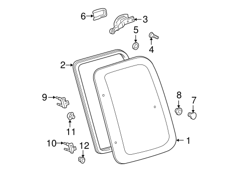 BODY/SIDE GLASS for 2000 Toyota Tacoma #1