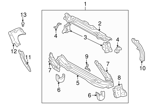 Radiator Support for 2000 Toyota Celica #0