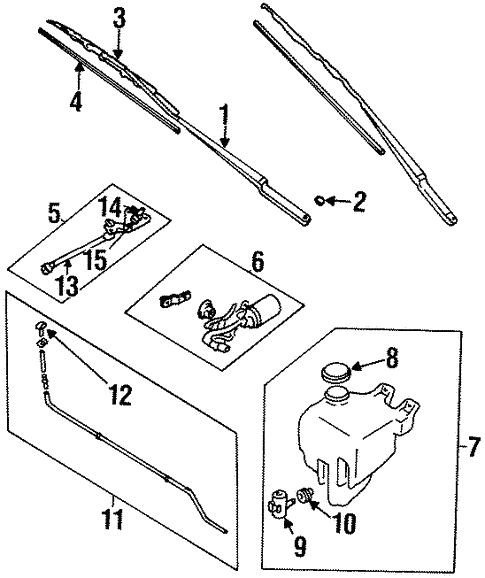 Wiper & Washer Components for 1995 Subaru Legacy #0