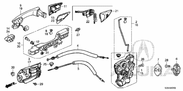 Front Door Locks - Outer Handle for 2017 Acura MDX #0