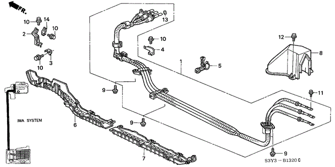 Electrical/Exhaust/Heater/Fuel/IMA Main Cable - Stay for 2002 Honda INSIGHT #1