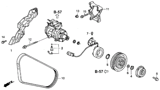 BODY / AIR CONDITIONING/A/C COMPRESSOR (1) for 1990 Honda ACCORD COUPE #2