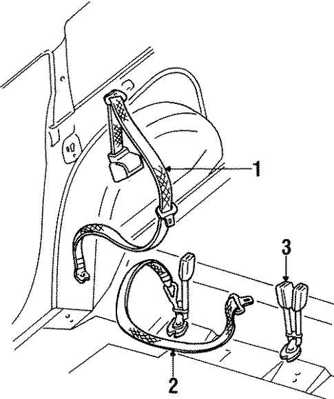 Rear Seat Belts for 1997 Ford Contour #0