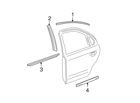 LS EXTERIOR TRIM - REAR DOOR