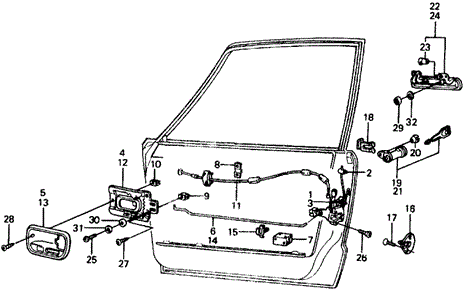 BODY / AIR CONDITIONING/DOOR LOCK for 1976 Honda CIVIC HATCHBACK #1