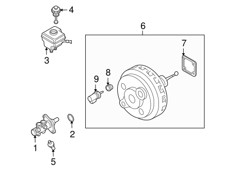 Cayenne MASTER CYLINDER - COMPONENTS ON DASH PANEL