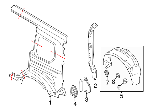 Transit Connect SIDE PANEL & COMPONENTS 6