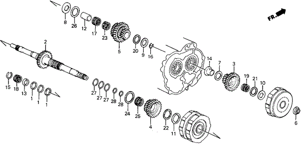 TRANSMISSION - AUTOMATIC/AT MAINSHAFT GEARS 2WD for 1991 Honda CIVIC 5-DOOR #1