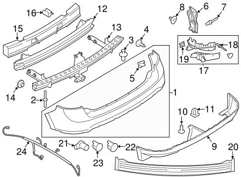 Body/Bumper & Components - Rear for 2013 Ford Edge #1