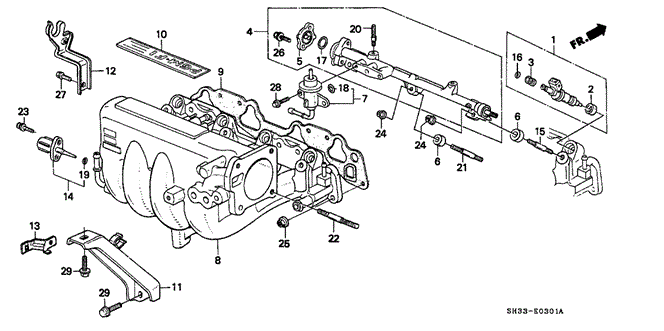 ENGINE/INTAKE MANIFOLD (2) for 1991 Honda CIVIC HATCHBACK #1