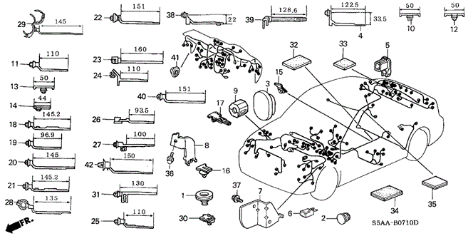 Electrical/Exhaust/Heater/Fuel/Harness Band - Bracket for 2004 Honda CIVIC SEDAN #1