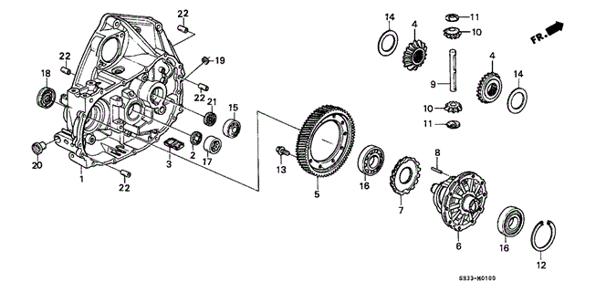 TRANSMISSION - MANUAL/MT CLUTCH HOUSING - DIFFERENTIAL for 1989 Honda CIVIC HATCHBACK #1