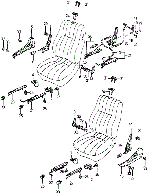 Interior/Bumper/Front Seat Components for 1982 Honda ACCORD HATCHBACK #1