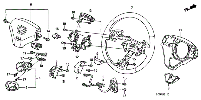 Chassis/Steering Wheel (SRS) for 2007 Honda ACCORD COUPE #1