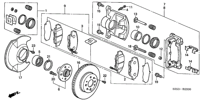 CHASSIS/FRONT BRAKE ('02-'03) for 2003 Honda CIVIC HATCHBACK #1