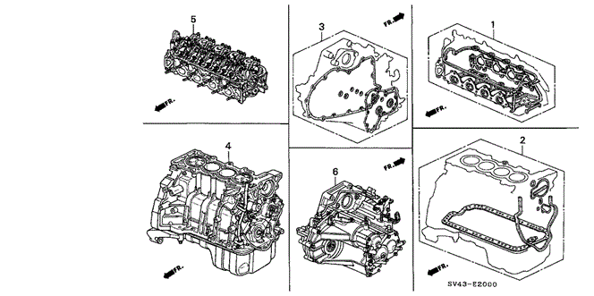 ENGINE/GASKET KIT - ENGINE ASSY. - TRANSMISSION ASSY. for 1995 Honda ACCORD SEDAN #1