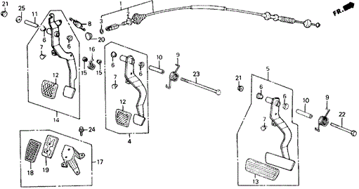 CHASSIS/BRAKE & CLUTCH PEDAL for 1989 Honda ACCORD COUPE #1