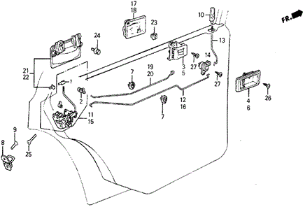 BODY / AIR CONDITIONING/REAR DOOR LOCKS for 1987 Honda CIVIC 5-DOOR #1