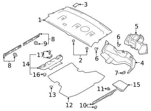 Interior Trim - Rear Body for 2020 Subaru Legacy #0