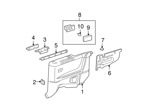 BODY/INTERIOR TRIM - QUARTER PANELS for 2001 Toyota Solara #2